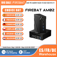 FIREBAT AM02 MINI PC AMD Ryzen 5 6600H DDR5 16GB RAM 512GB SSD WIFI6 BT5.2 Portable Desktop MINI PC Computer Network port HDMI