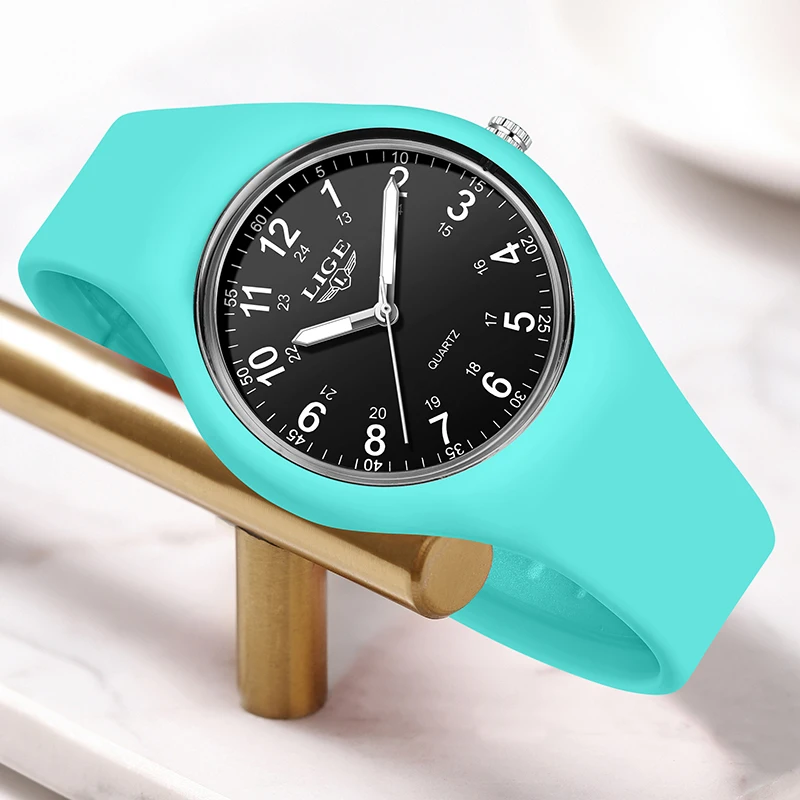 LIGE Simple Women Watch Silicone Waterproof Wristwatch Quartz Watches For Women Clock Ladies Watch Gift Reloj Mujer Montre Femme