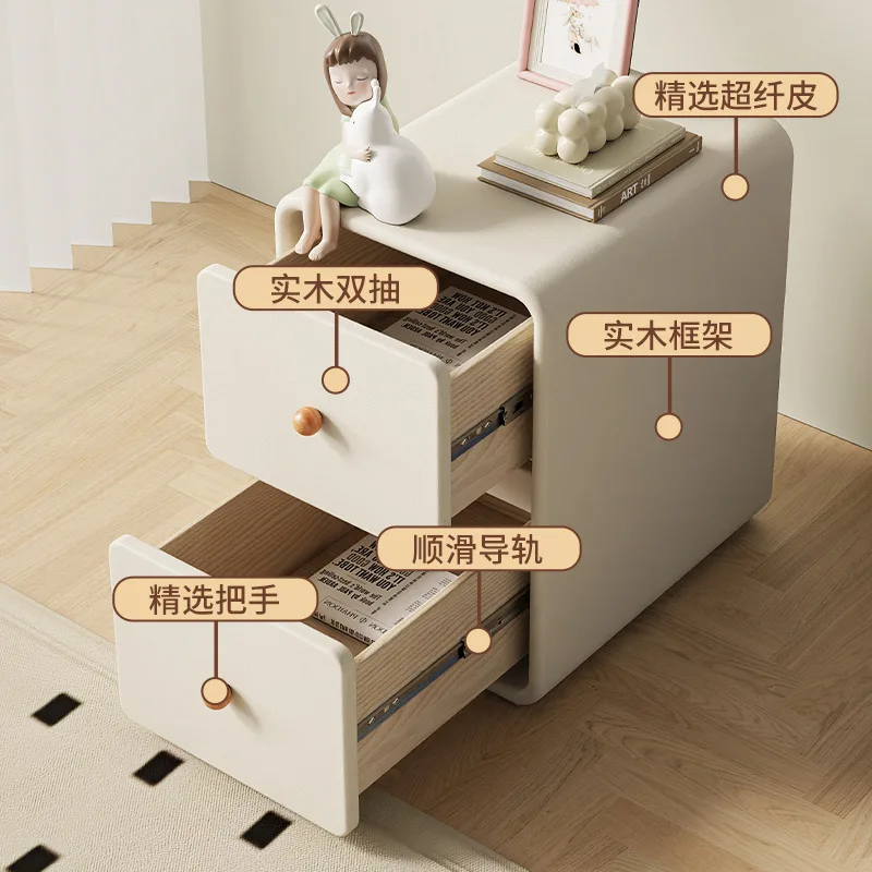 Children's solid wood bedside table, small mini crack, bedside storage locker