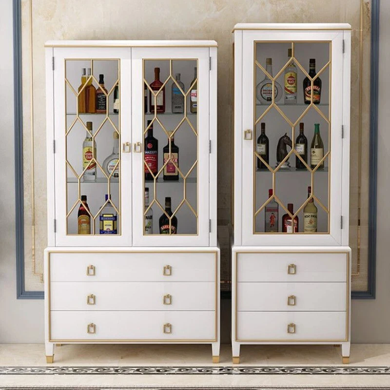 custom.One-stop Manufacturing Elegant Dust-proof Glass Cabinet Sideboard Cabinet Living Room Furniture Set Wine Cabinet with TV
