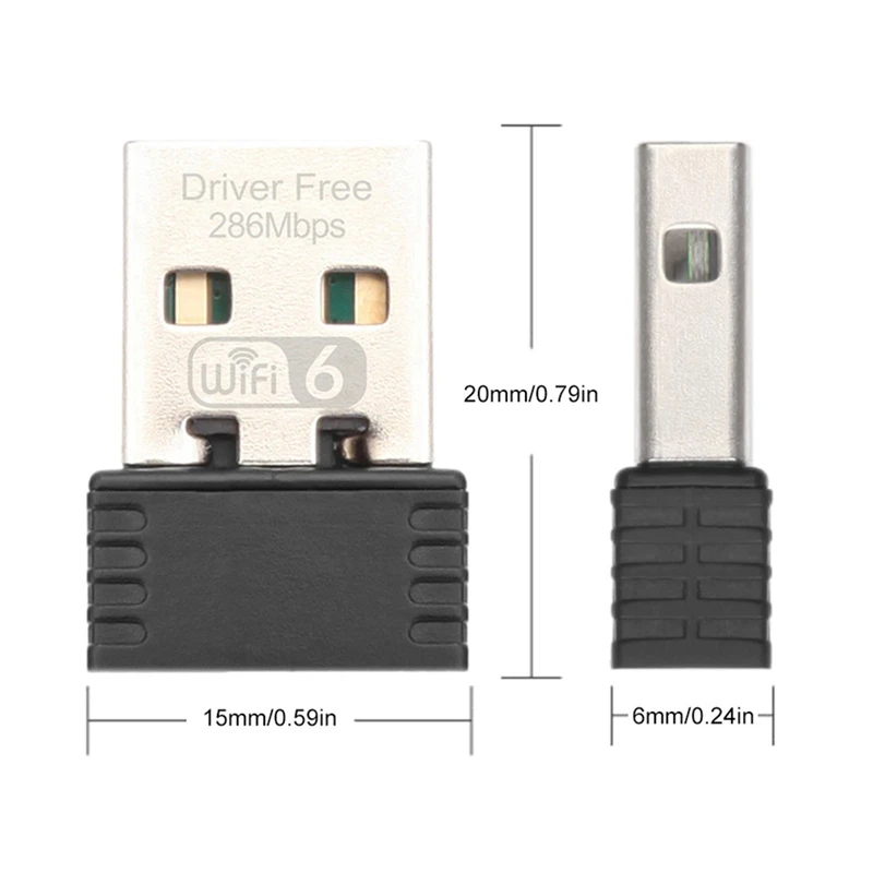 Adaptador Wifi USB para PC y portátil, tarjeta Lan de red inalámbrica de 2,4 Ghz, controlador gratuito, receptor Wifi6 802.11Ax, Win 7, 8, 10, 11