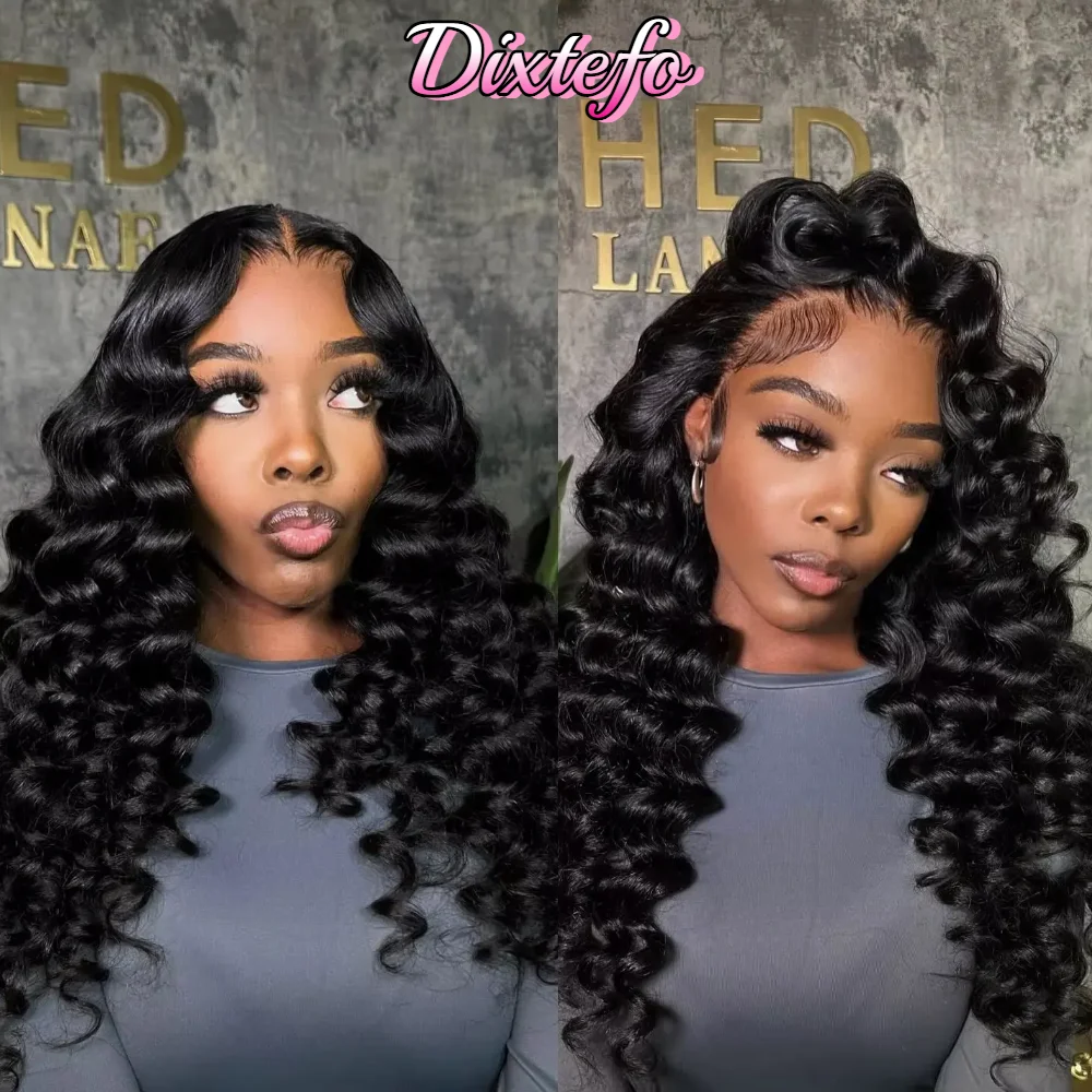 

200Density Loose Deep Wave 13x6 Lace Frontal Human Hair Wigs 30 38 Inch Brazilian Curly Water Wave HD Lace Frontal Wig For Women