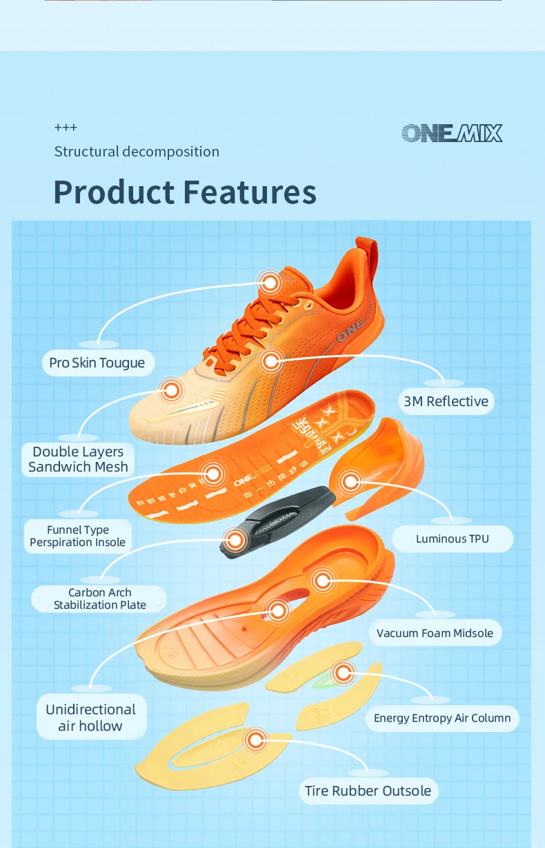 ONEMIX Running Shoes for Man Athletic Training Mens Tennis Sport Athletic Shoe Outdoor Non-slip Wear-resistant Walking Sneakers