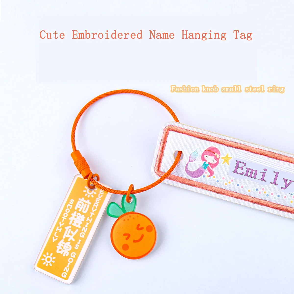 Customized Embroidery Baby Name Tag Double-Sided Hanging Schoolbag Cloth Cute Pendant embroidery Children\'s Name Tape For Kids