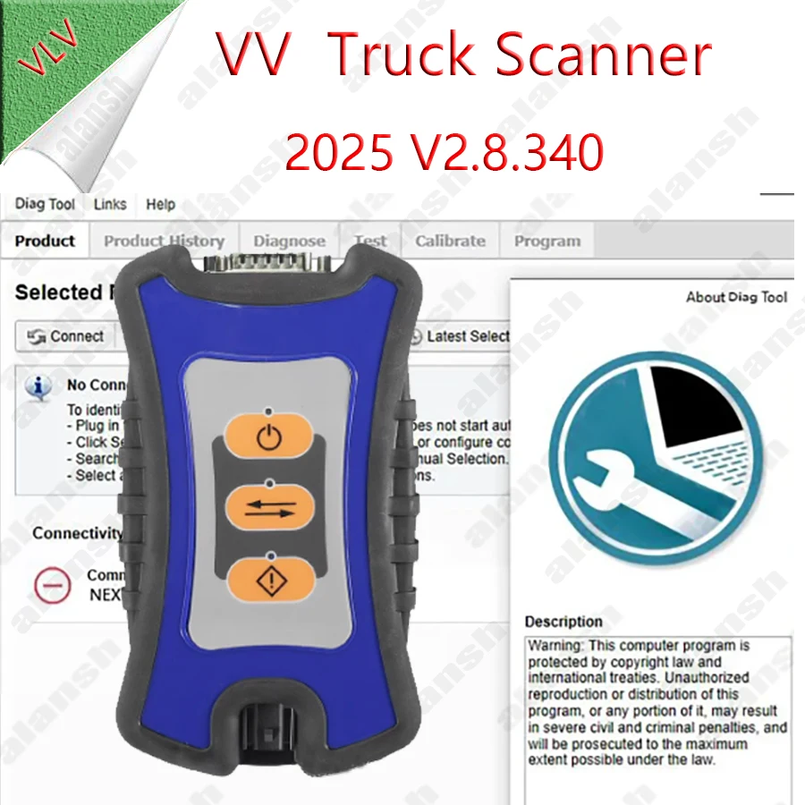 

2025 for Volvo Scanner Diag Tool 2.8.340 2.8.241 for Renault UD Mack Truck Excavator Diagnose + APCI TECH Scan