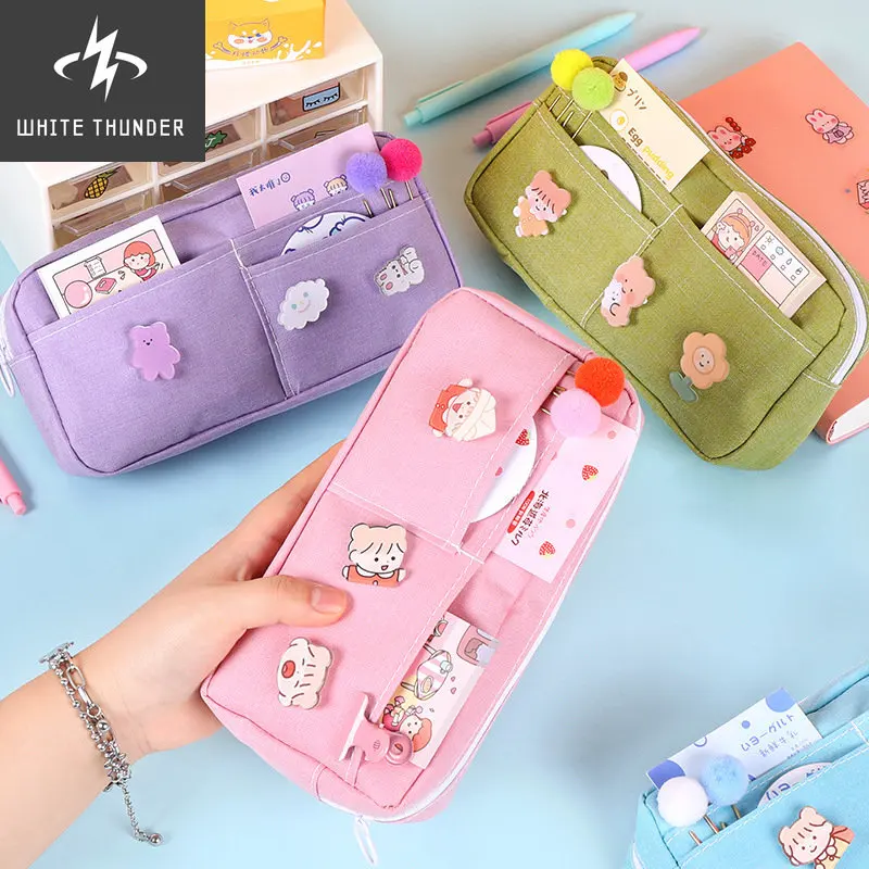 

Kawaii Large Capacity Pencil Cases For Girl Pen Storage Bags Pen Box Pouch Case Office School Stationery Supplies 050058