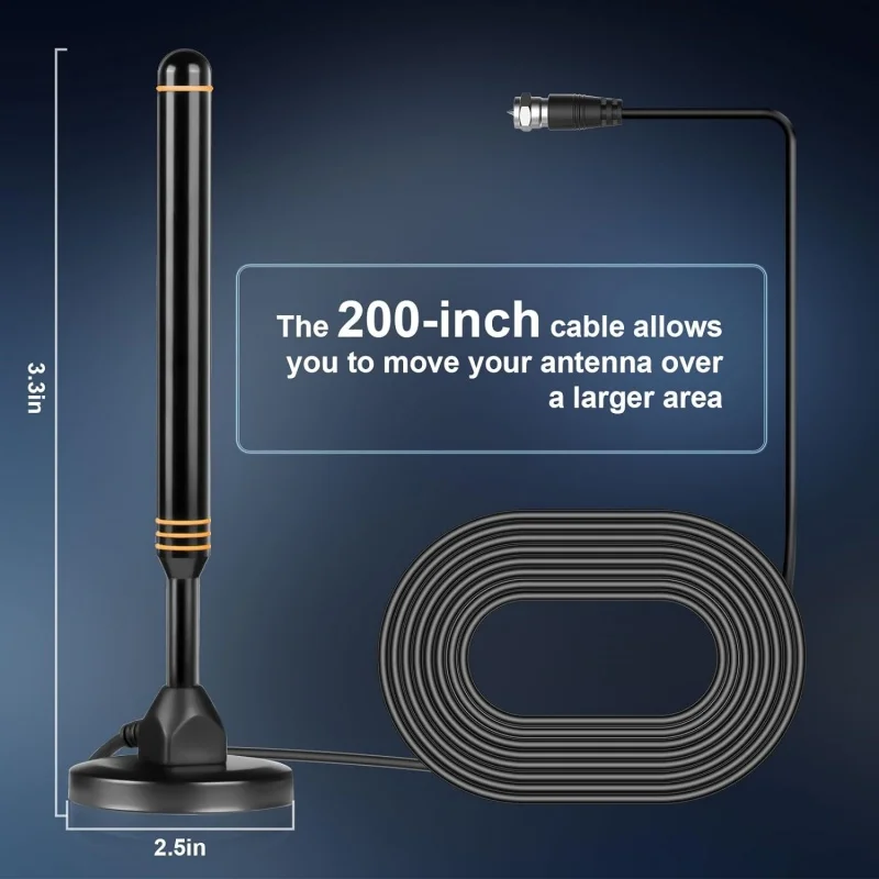 Antenne TV numérique avec amplificateur de signal HD, prise en charge 4K 1080P, portée de 50 Beauté, gain élevé, antenne pour Smart Digital TV