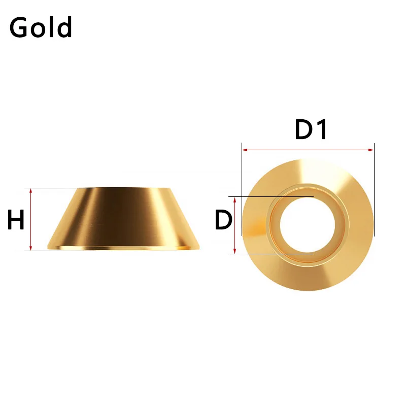 30 Stück konische Unterlegscheiben aus Aluminiumlegierung für DIN912-Schrauben M2 M2,5 M3 M4 M5 M6 M8, Aluminiumdichtungen, Abstandshalter, Befestigungselemente