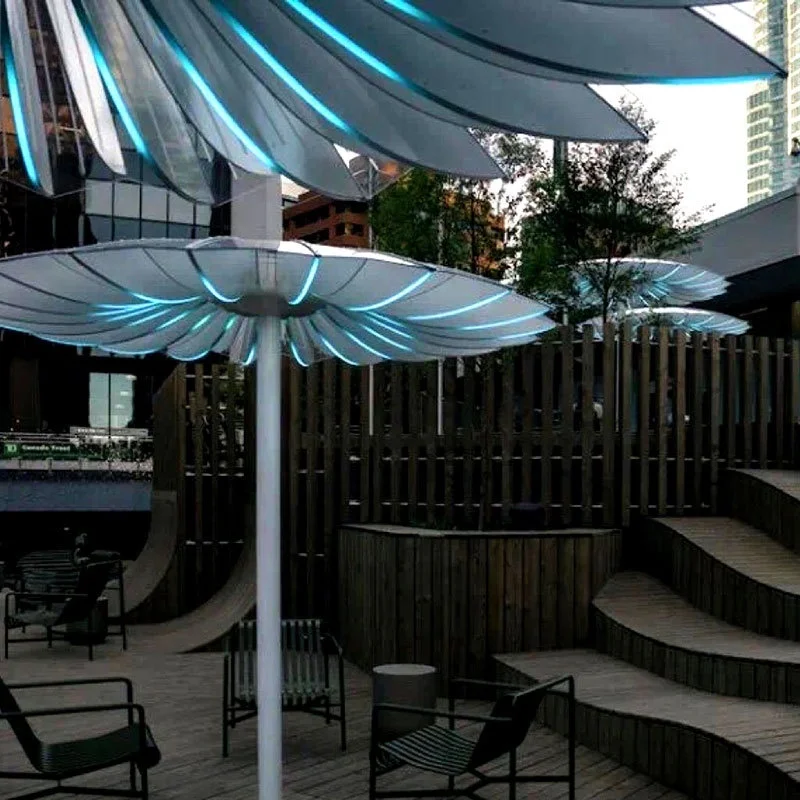 RGB Colorful Umbrella Light Outdoor Waterproof Led Modeling Light Square Festive Decorative Lamp Park Large Landscape Lamp