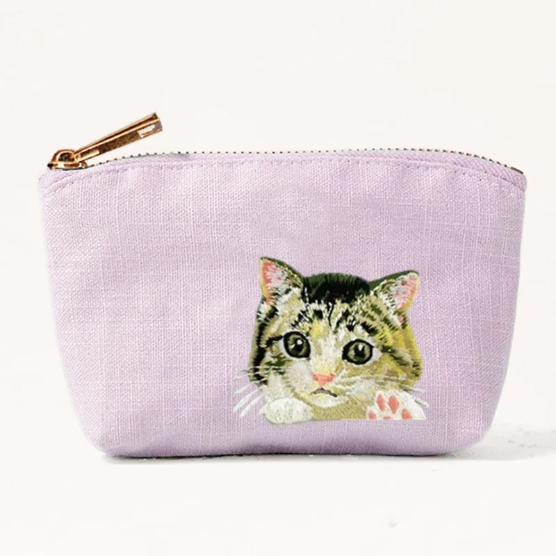 2026 New Cute Cat Dog Embroidery Women's Coin Purse Small Bag Fashion Coin Purse Mini Bag Woman Wallet Pouch Japanese Coin Purse