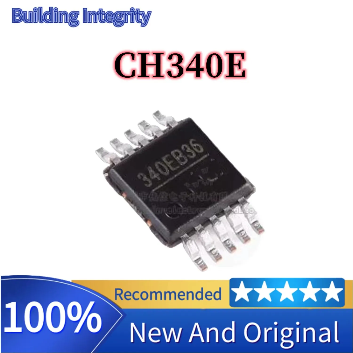 CH340E Package MSOP-10 USB 2.0 Data Rate: 2Mbps Ultra-small Size, USB To UART Serial Port, Built-in Crystal Oscillator