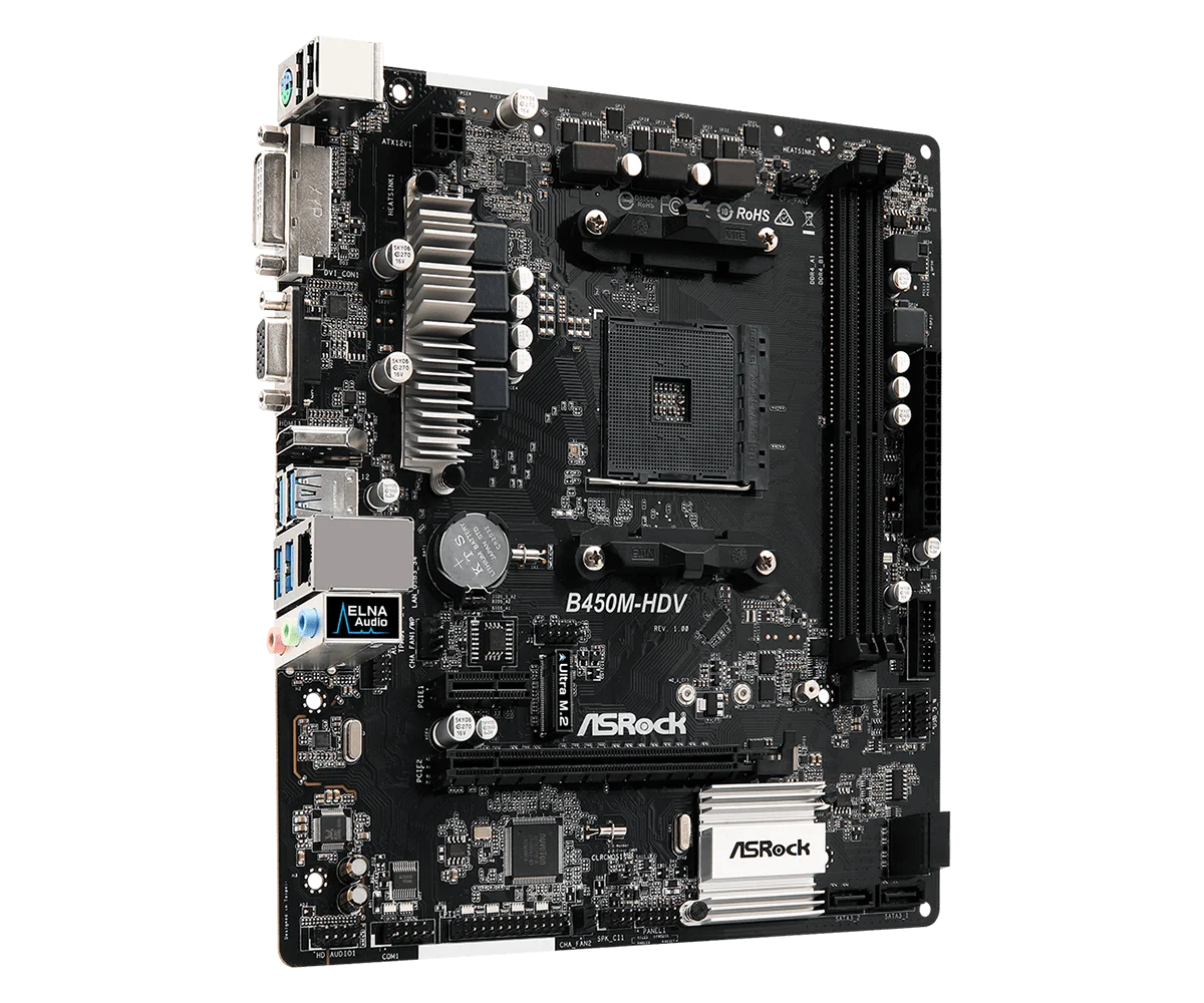 Asrock-デスクトップマザーボード,am4,ryzen 5 B450M-HDV 5600 1200g 5300 5900 cpu,ddr4,16gb ultra m2 micro atx,b450 b450m,5700をサポート