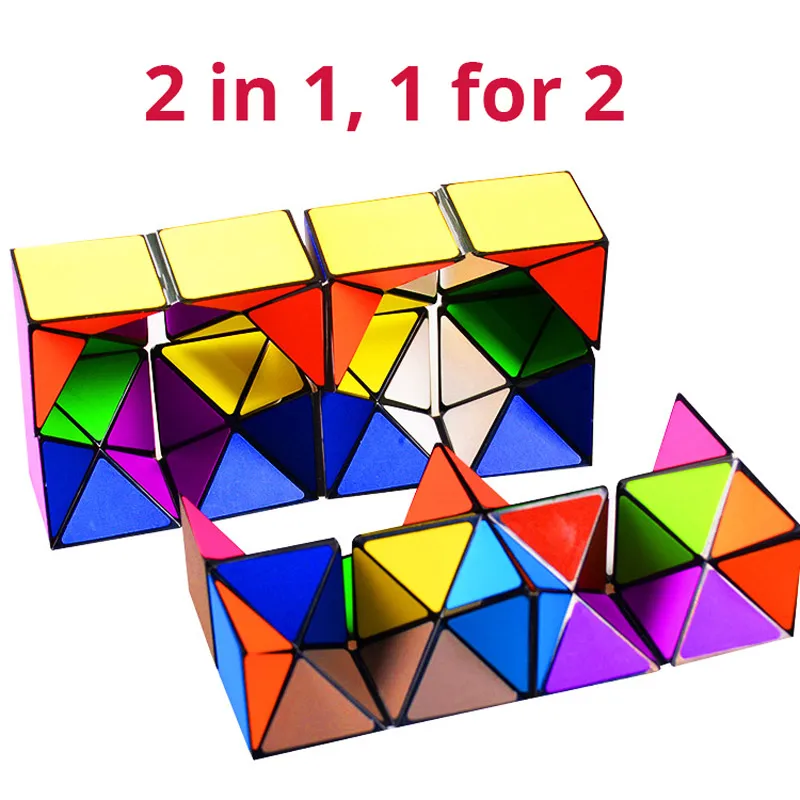 2 in 1 Yoshimoto Cube Magic Cube Infinite Cube Toy Relax Puzzel Game for Children Adults EDC Double Star Flexicube