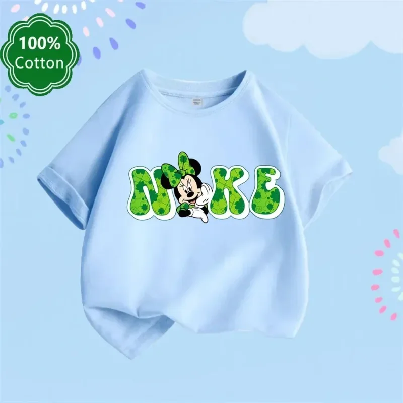 

2026 Высококачественная новая футболка с короткими рукавами и принтом для детей, мягкая и удобная хлопковая футболка, повседневная, впитывающая пот