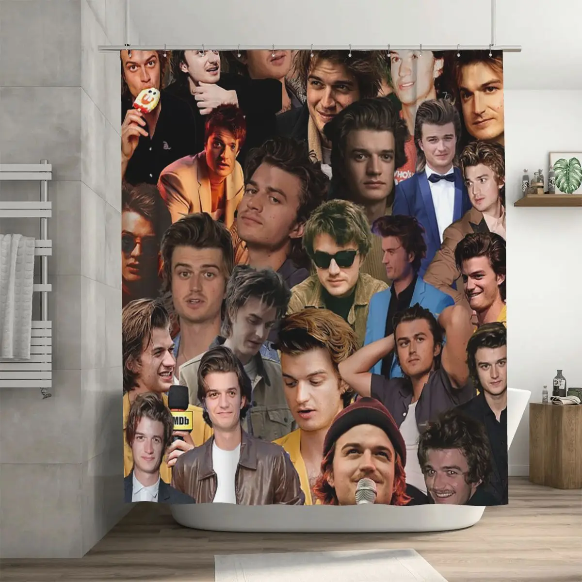 Joseph Keery Photo Collage Shower Curtain Bathroom Polyester Waterproof Bath Curtains with Hooks