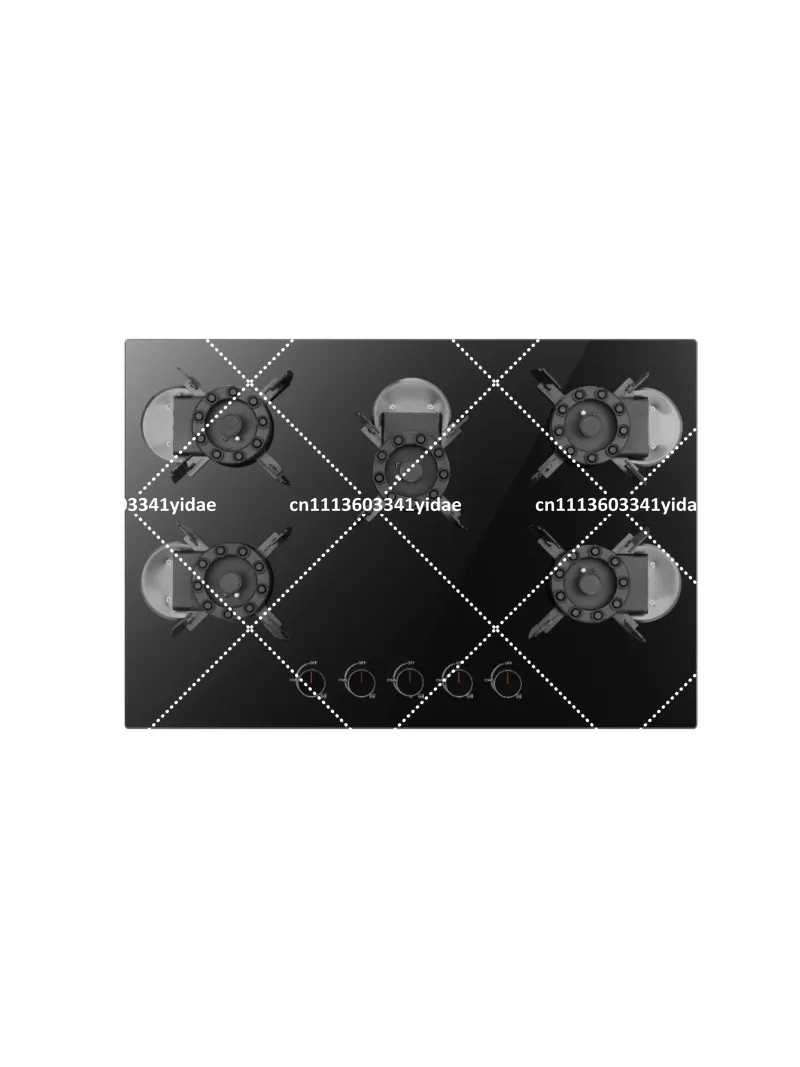 Professional 5 Burner Built-in Gas Stove, Tempered Glass Table Top Cooktop for Home Kitchen