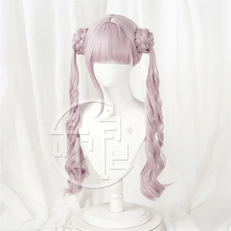 المائة خط كاكو تسوكومو شعر مستعار تأثيري 65 سنتيمتر طويل مزدوج ذيل حصان الشعر آخر الدفاع أكاديمية حفلة الهالوين النساء الفتيات