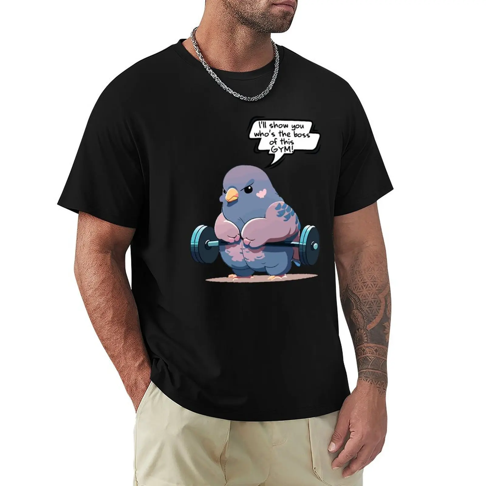 

Pigeon boss of the gym T-Shirt designer shirts rapper graphic tees mens fashion