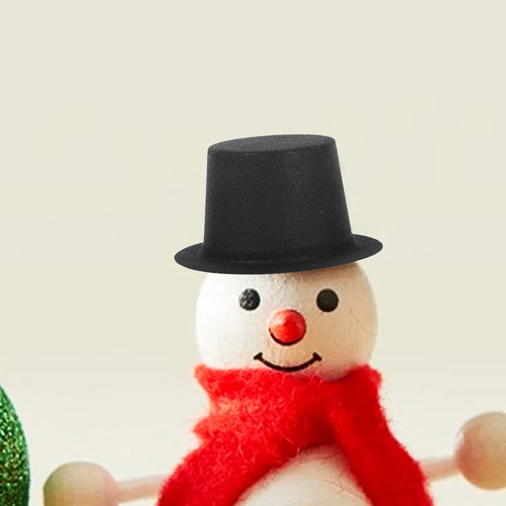 

Miniature Snowman Hats for Crafts 50Pcs Black Mini Top Hat DIY Lollipop Bottle Covers Party Favors Tiny Hat Ornaments Set