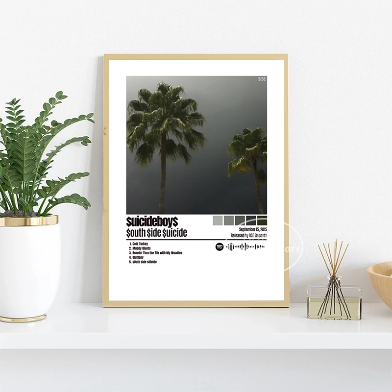 دولار uicideboy دولار ألبوم ملصق غطاء ملصق موسيقى الراب الهيب هوب ستار جدار الفن قماش طباعة اللوحة لغرفة النوم جدار صور ديكور المنزل #4