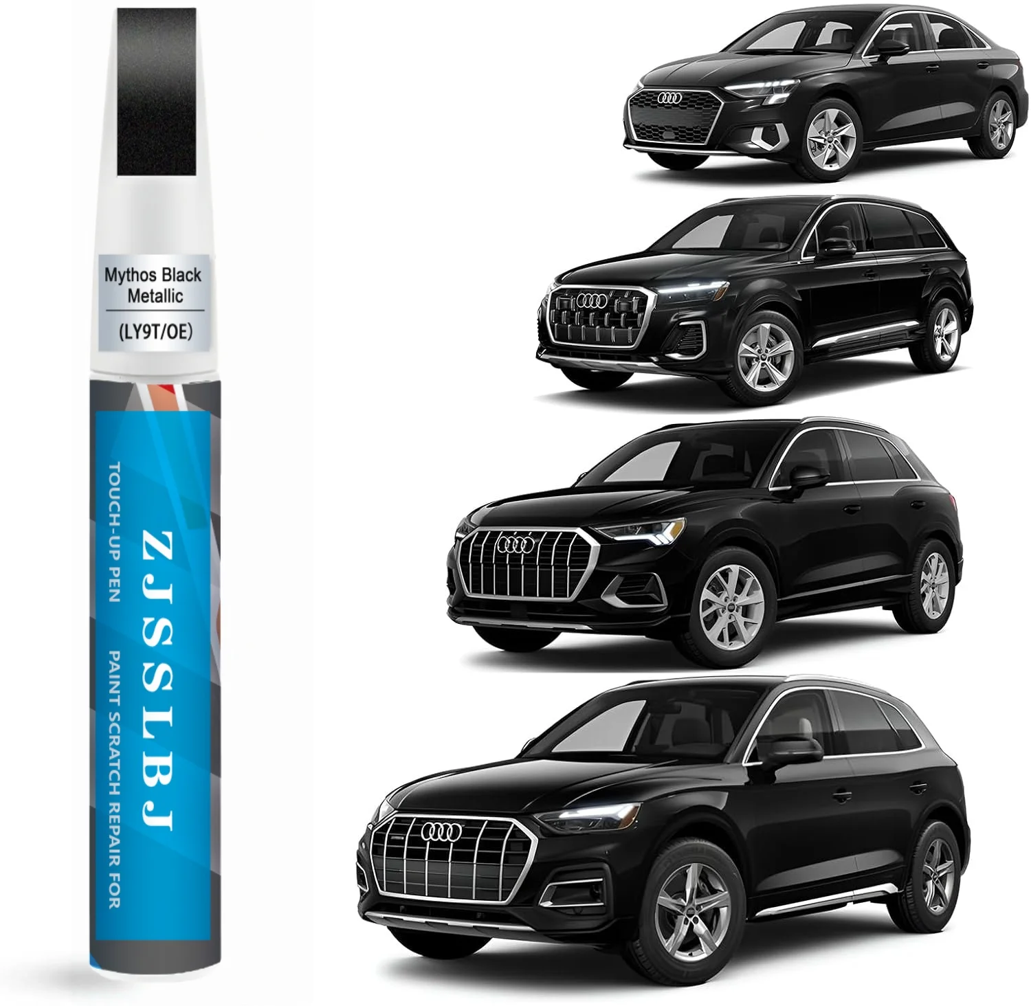 Car Touch Up Paint(Mythos Black Metallic(LY9T/0E)) for Audi, Car Paint Scratch Repair Kit, Quick & Easy Solution to Repair, 2 in
