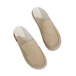 2pcs Womens Ventilate Flat Shoe - Canvas Loafers For Home And Bar Slippers Womens Clogs Mules For Female Canvas Shoes