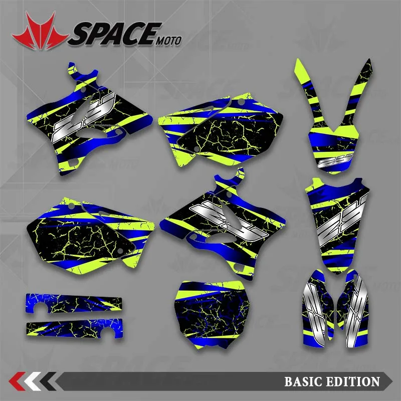 

SPACE полная графика наклейки наборы номер имя фон на заказ для YAMAHA YZ125 YZ250 2002-2014