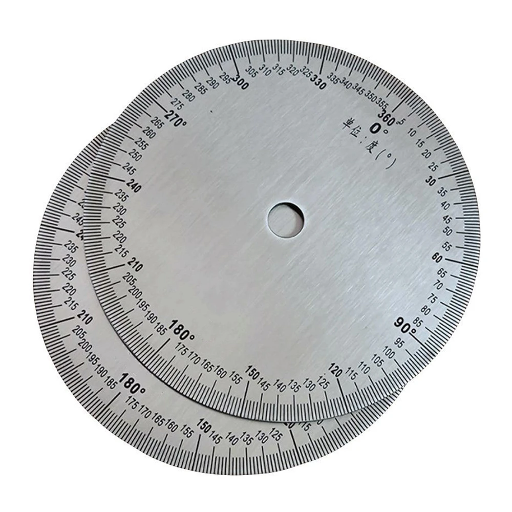 

1 шт., циферблат из нержавеющей стали, угловой циферблат, транспортир на 360 градусов, круглые аксессуары, 90 мм, 100 мм, 120 мм, 160 мм, 220 мм