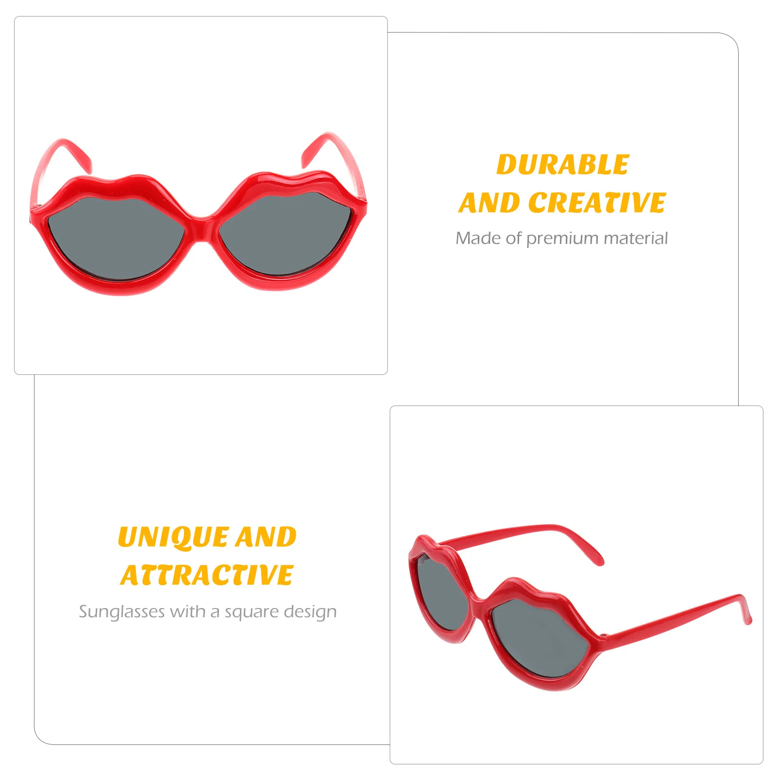 

2 pcs Red Lip Shape Funny Eyeglasses Lightweight Party Sun Glasses For Halloween Cosplay Masquerade Red Lip Eyeglasses Party