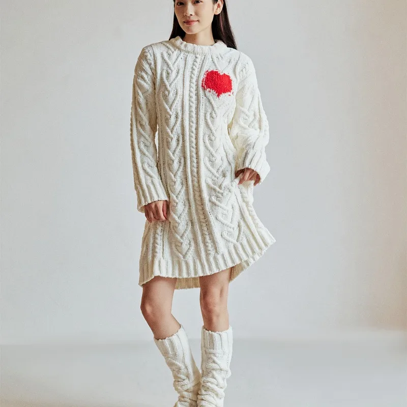 2025 nuevo pijama ceroso suave y bonito de otoño e invierno con patrón en forma de corazón para mujer, conjunto de ropa de casa y calcetines holgados de estilo perezoso