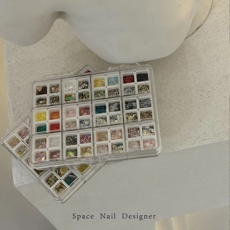 24/36/48 Fächer Nageldekoration Zubehör Aufbewahrungsbox Transparente Schmuck- und Ohrring-Displaybox Aufbewahrungsbehälter – Detail 7