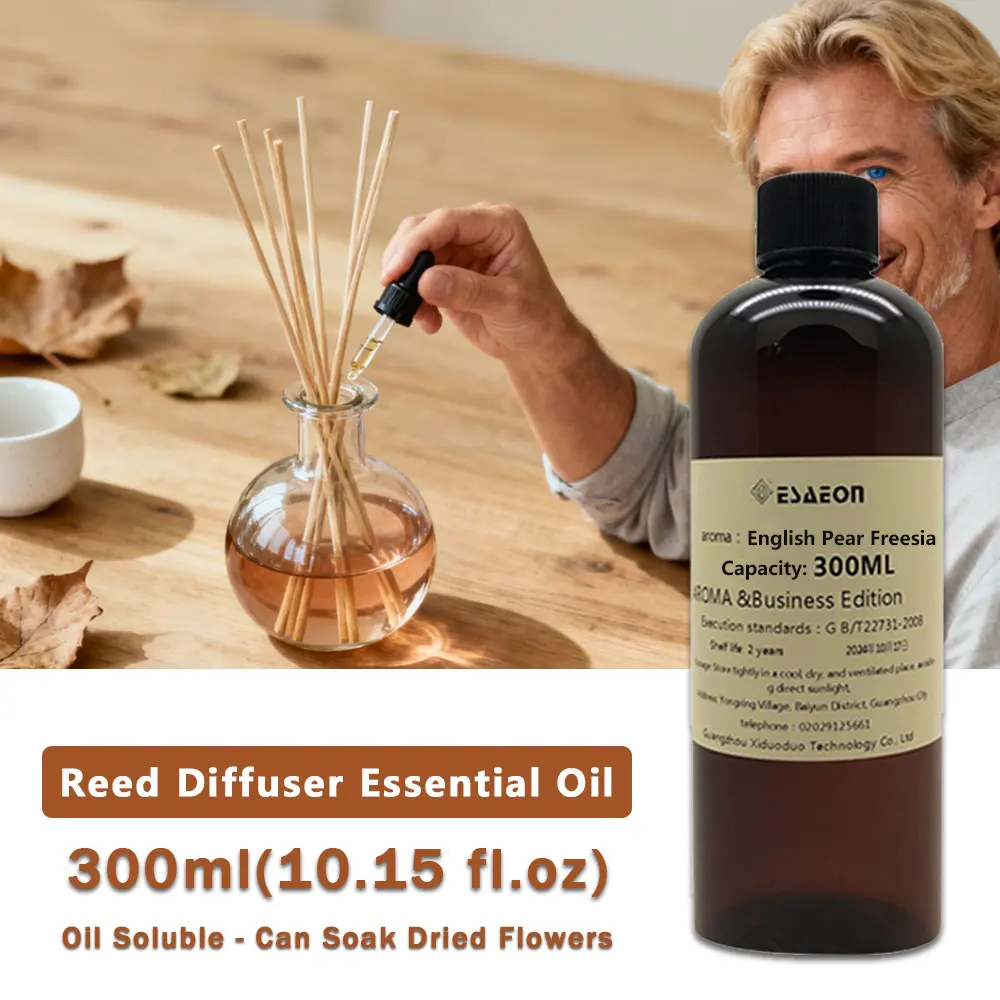 ESAEON 300ml (10.15 fl.oz) English Pear Freesia Essential Oils - For Reed Diffuser & Flameless Aromatherapy & Waterless Diffuser