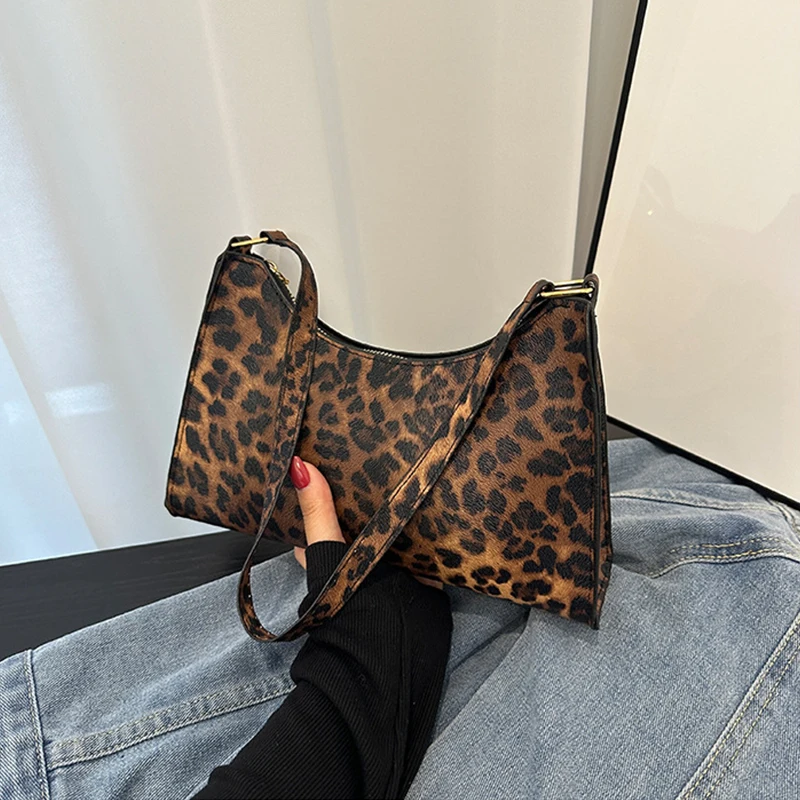 Fashion Zebra Leopard Print Women Handbag PU Leather Underarm Shoulder Bags Female Daily Totes Purse