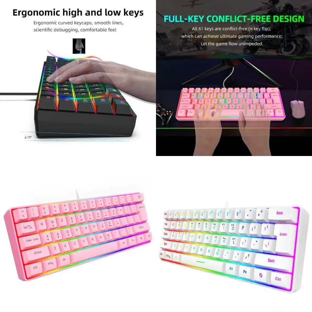 

Проводная игровая клавиатура быстрого реагирования для ПК и клавиатуры настольного компьютера