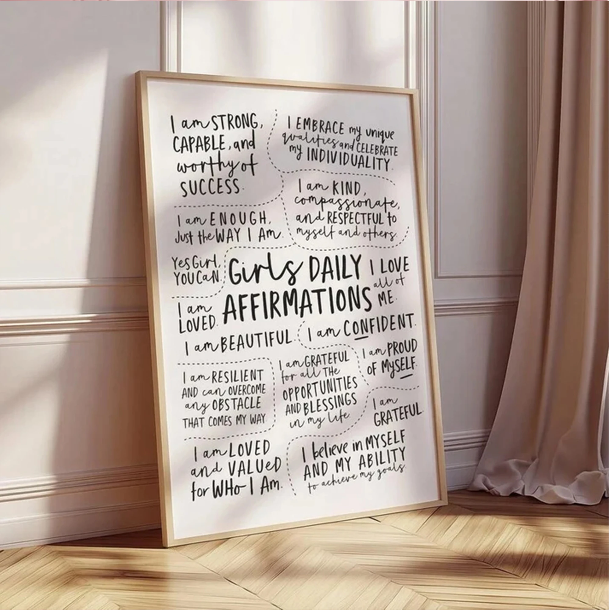 Modern Back‑to‑School Season Girl Words Wall Art Print Canvas Painting Poster Picture For Living Room,Bedroom Home Decor