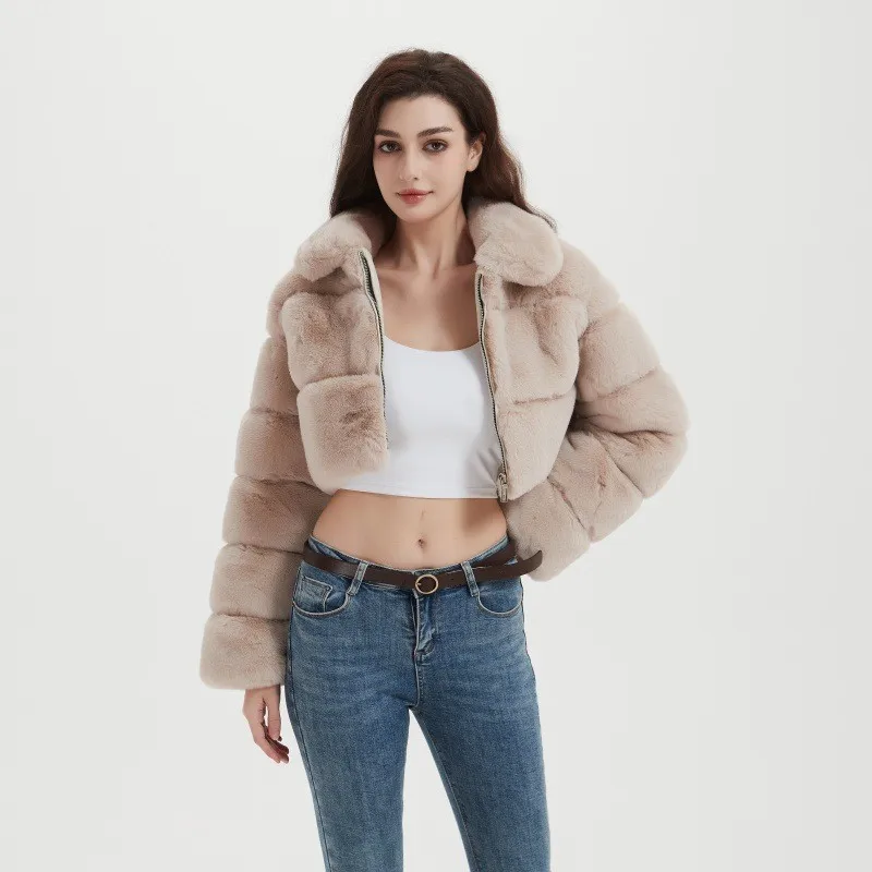 Umweltfreundliche Künstliche Pelz Jaet frauen ort Plu Top Herbst Winter Neue Sle Faionable Casual Quadratischen Kragen Mantel