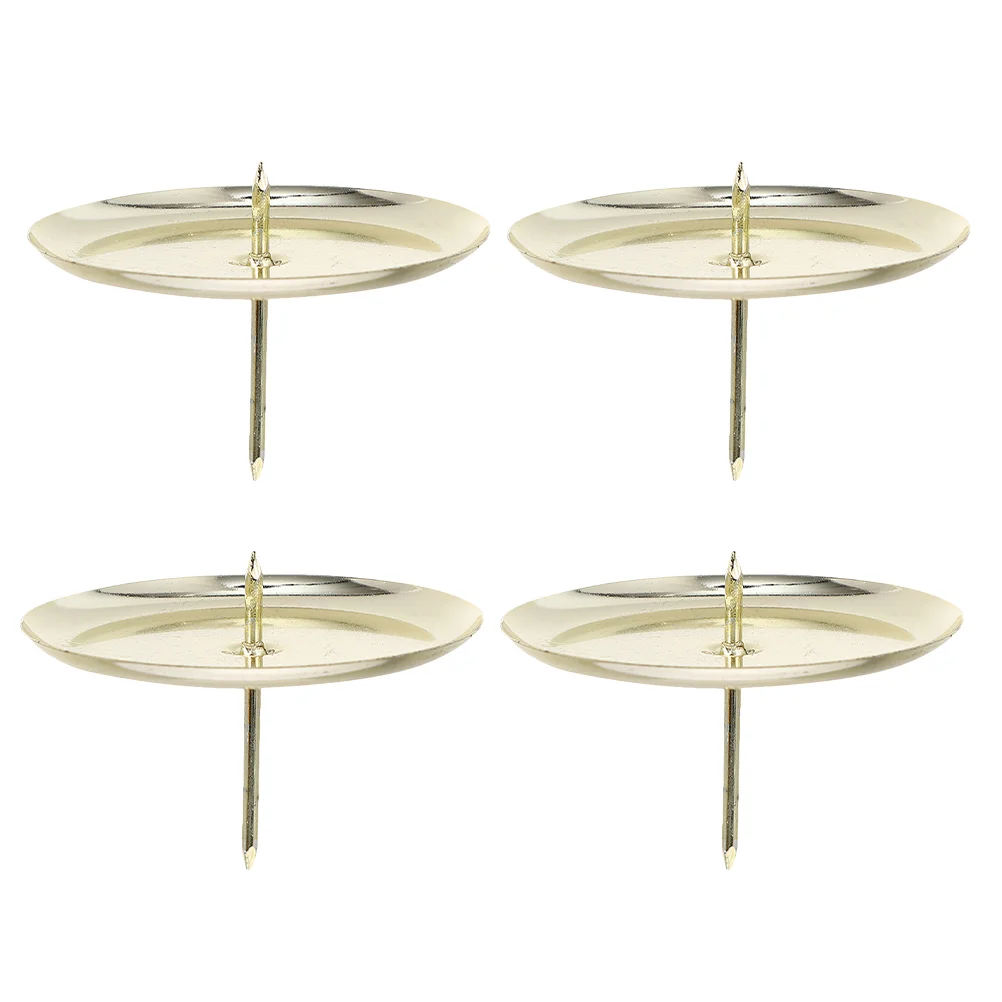 4 Pcs Holder Tea Light Decoration Fixture Wreath Metal Holders Iron Candlestick