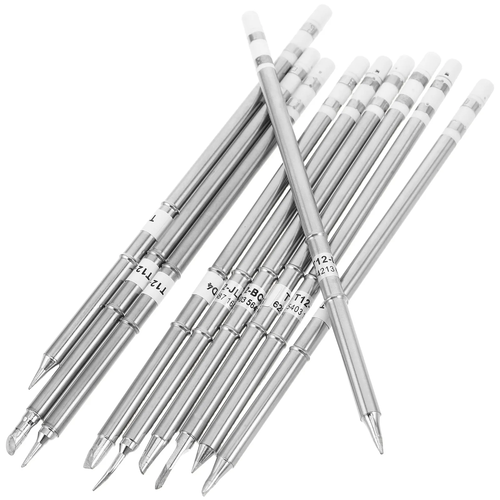 

10Pcs Soldering Iron Tips Set Metal Replacement Solder Heads Quick Heating Precision Soldering Iron Pen Tips Kit for Electronics