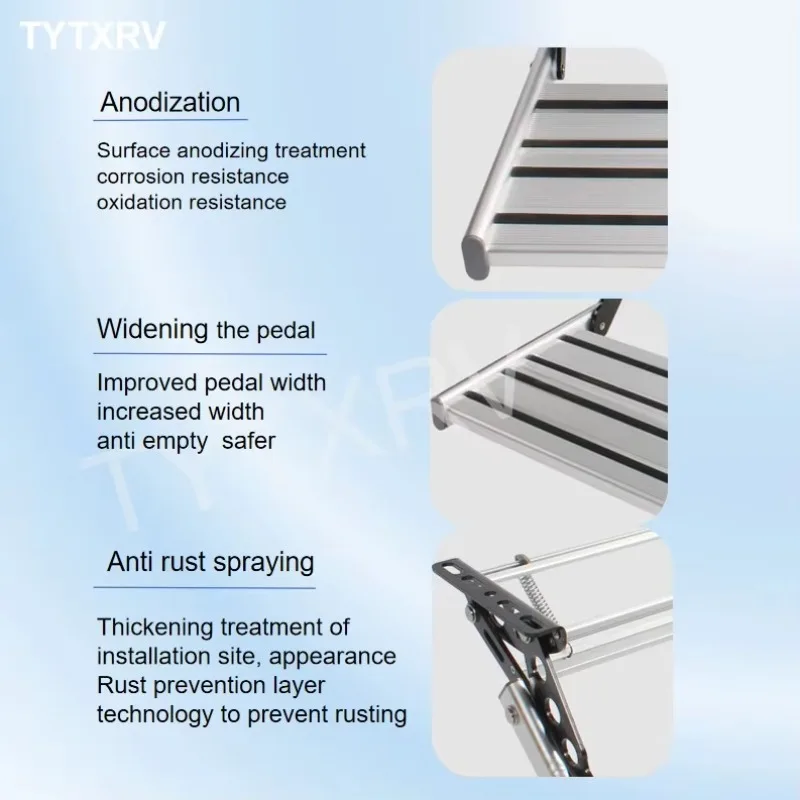 

2026unique TYTXRV Camper Parts 528mm RV Step Aluminum Alloy Single Manual Anti-slip Step with LED Light