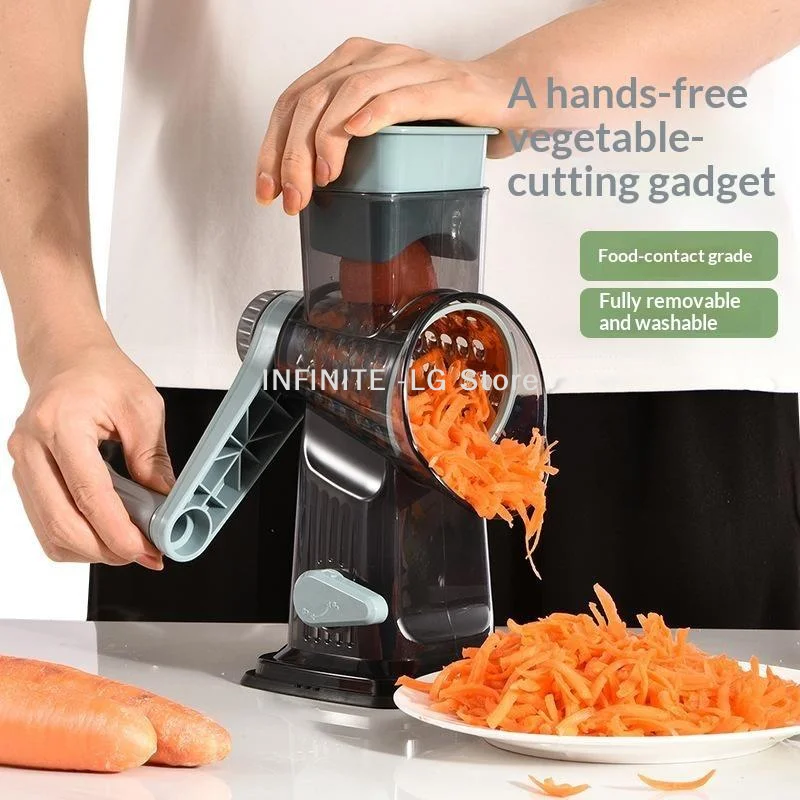 2026 New 3-in-1 Rotary Cheese Grater Multifunctional Manual Veg Slicer Nut Grinder Kitchen Essential ToolINFINITE -LG