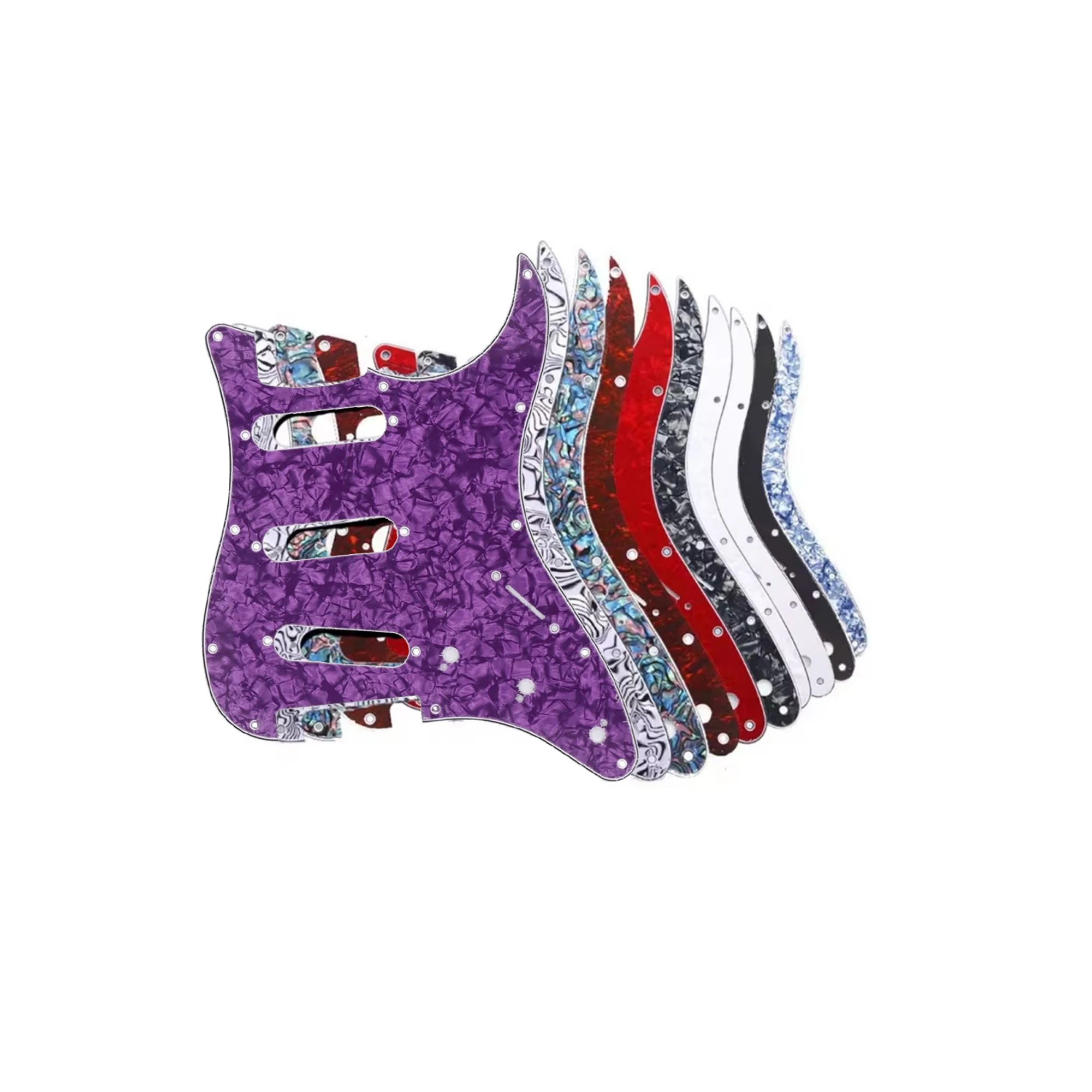 متعدد الألوان 11 حفرة Ssh الغيتار Pickguard لوحة الصفر ل St Sq القيثارات الكهربائية 3 رقائق 11 ثقوب الغيتار Pickguard يناسب مربع