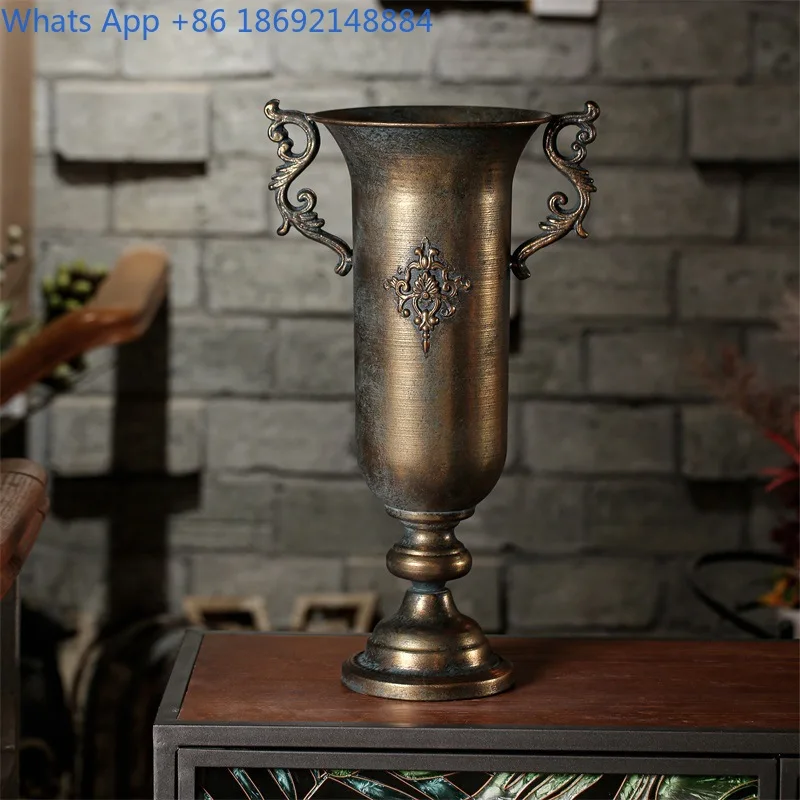 Silver Iron Art Metal Flower Vase for Flower Arrangement, Hotel Restaurant Living Room Banquet Wedding Decor