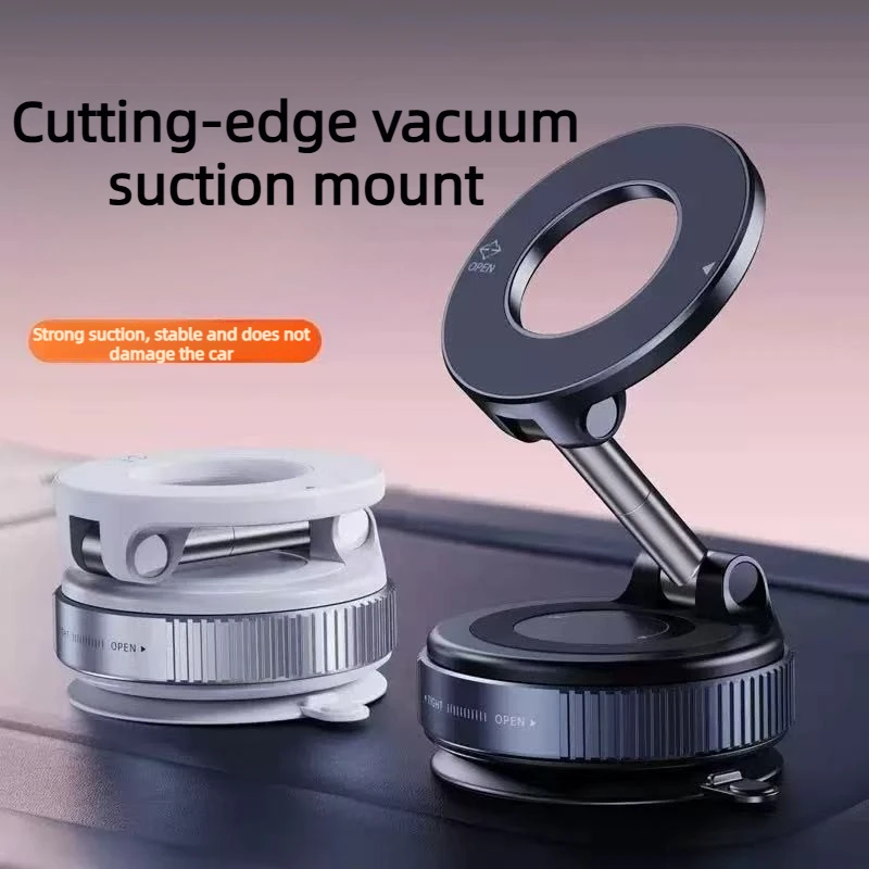 

Car Mount Vacuum Magnetic Holder Foldable Strong Suction Stand For Cell Phone For phone with Magnetic sheet and Live Streaming