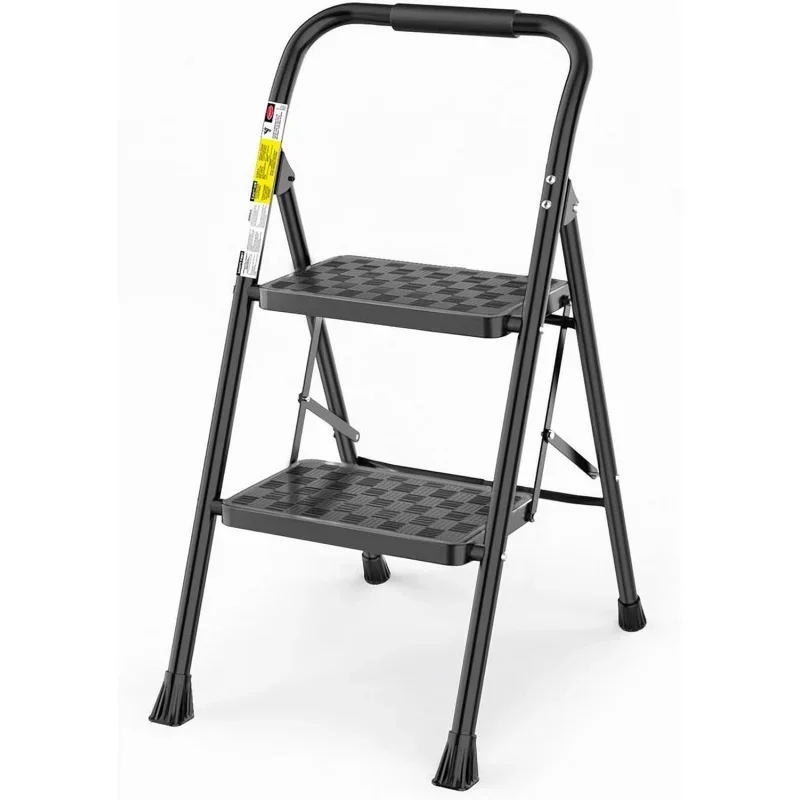 2 Step Ladder, Step Stool for Adults,2 Step Ladder Folding Step Stool with Wide Anti-Slip Pedal Ergonomic Design