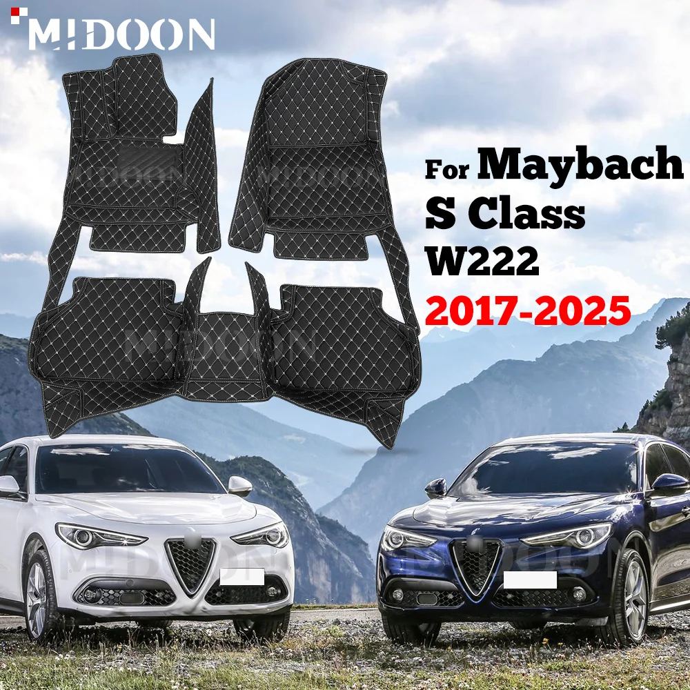 

Автомобильные коврики MIDOON для Alfa Romeo Stelvio 2017-2025 2024 2023 2022 21 20 19 18 Пользовательские автомобильные подушечки для ног автомобильный ковер чехол