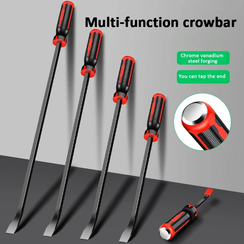 Ergonomic Handles for Lifting and Prying Heavy Duty Pry Bar Industrial Grade Thicken Crowbar Angled End Handled Pry Bar Set with