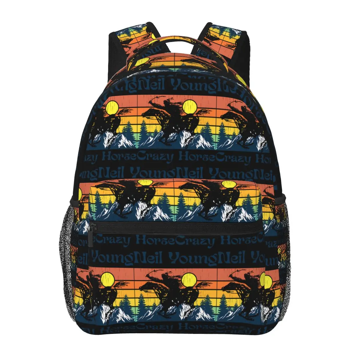Neil Young Crazy Horse Neil Backpacks Boys Girls Bookbag Children School Bags Cartoon Kids Rucksack Shoulder Bag Large Capacity