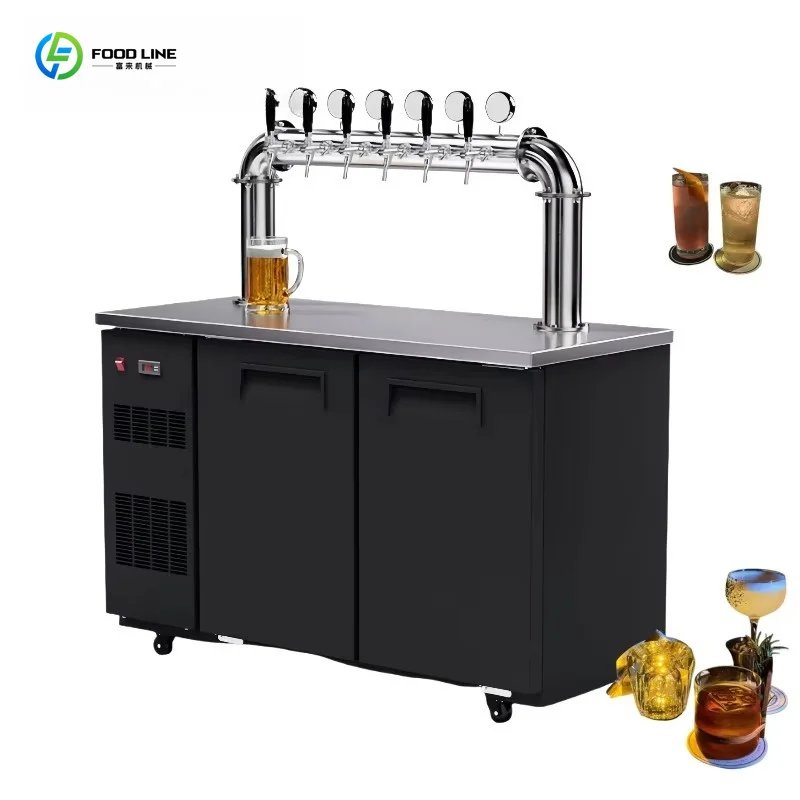 Customized Mobile Stainless Steel Draft Beer Cooling Machine With Casters For Draft Beer Tower Catering Equipment