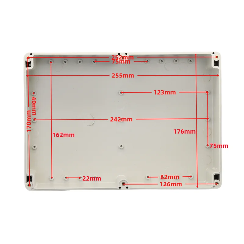 1pcs 265x185x95mm DIY Plastic Waterproof Housing Electronic Junction Case Power Supply Box Sealed Instrument Case Connector