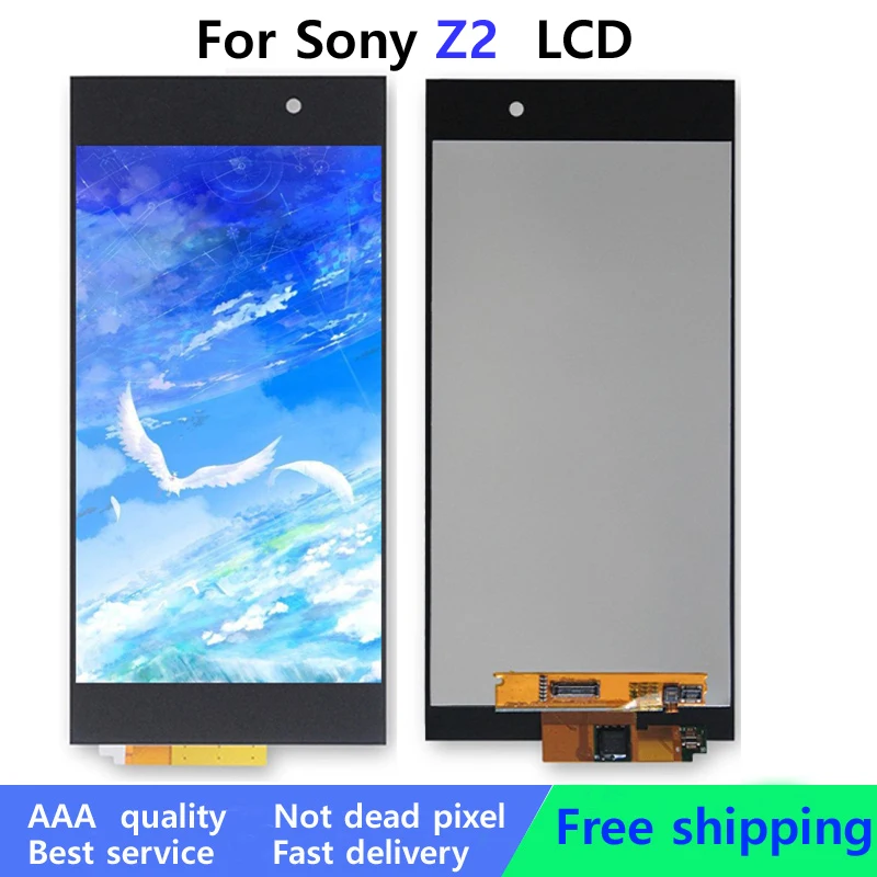 

100% протестированный черный ЖК-дисплей для Sony Xperia Z2 D6502 D6503, ЖК-дисплей с сенсорным экраном и дигитайзером в сборе для Sony Z2, сменный ЖК-дисплей